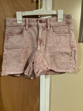 Universal Thread Pink Acid-Wash Denim Shorts